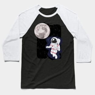 Floating astronaut Ufo alien abduction funny cute spaceship moon mars cosmic space Baseball T-Shirt